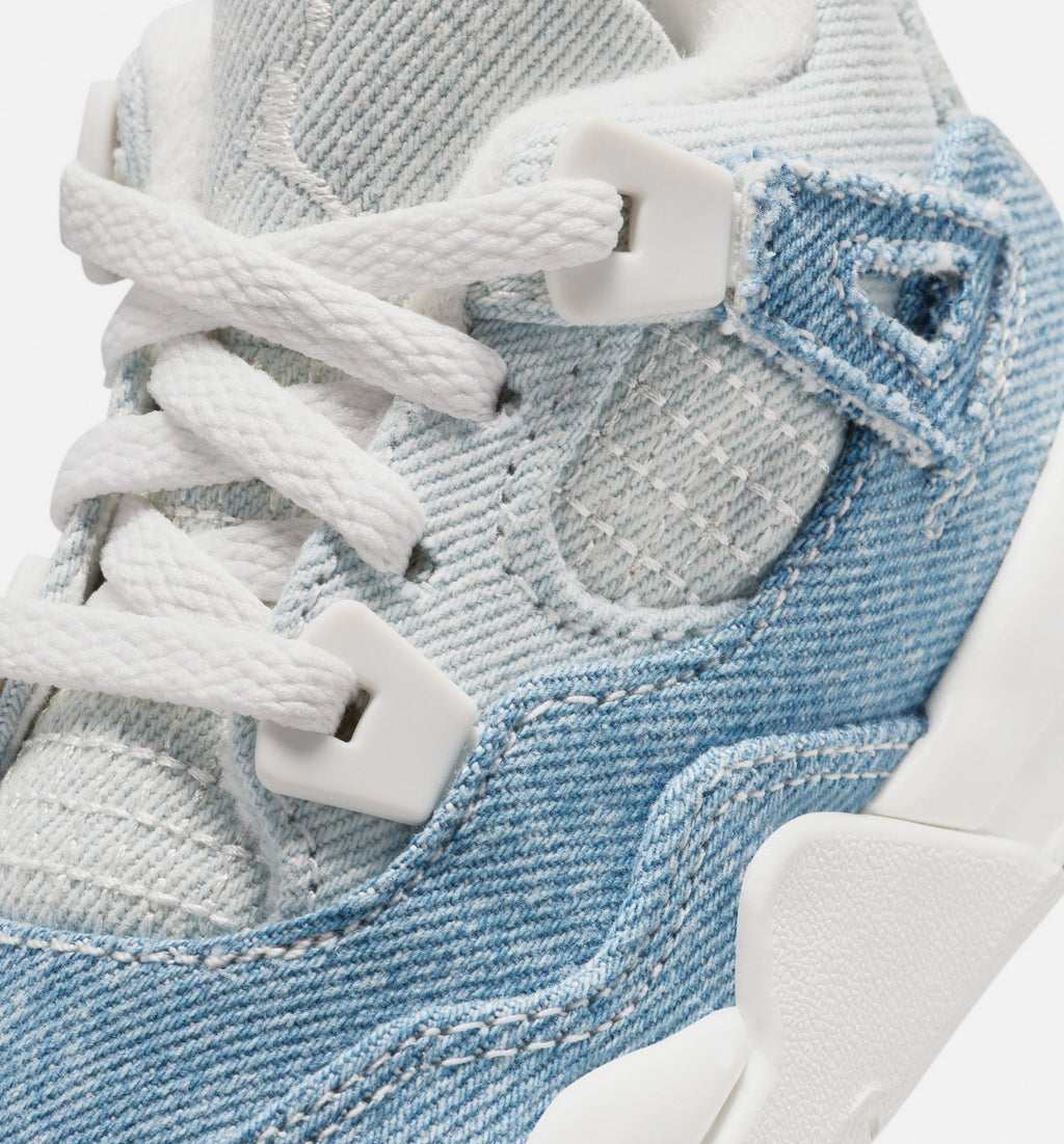 Air Jordan 4 Retro Worn Blue Infant/Toddler - Sail/Worn Blue/Metallic Gold