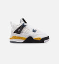 Air Jordan 4 Retro Rare Air Tour Yellow Infant/Toddler - White/Dark Blue Grey/Black/Tour Yellow