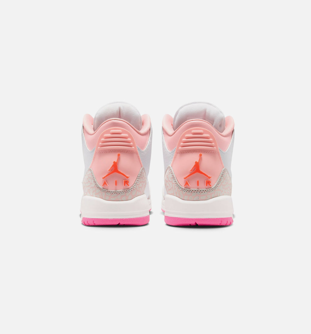 Air Jordan 3 Retro Spring Flowers Grade School - Pearl Pink/Pink Bloom/Pink Glow/Hyper Orange