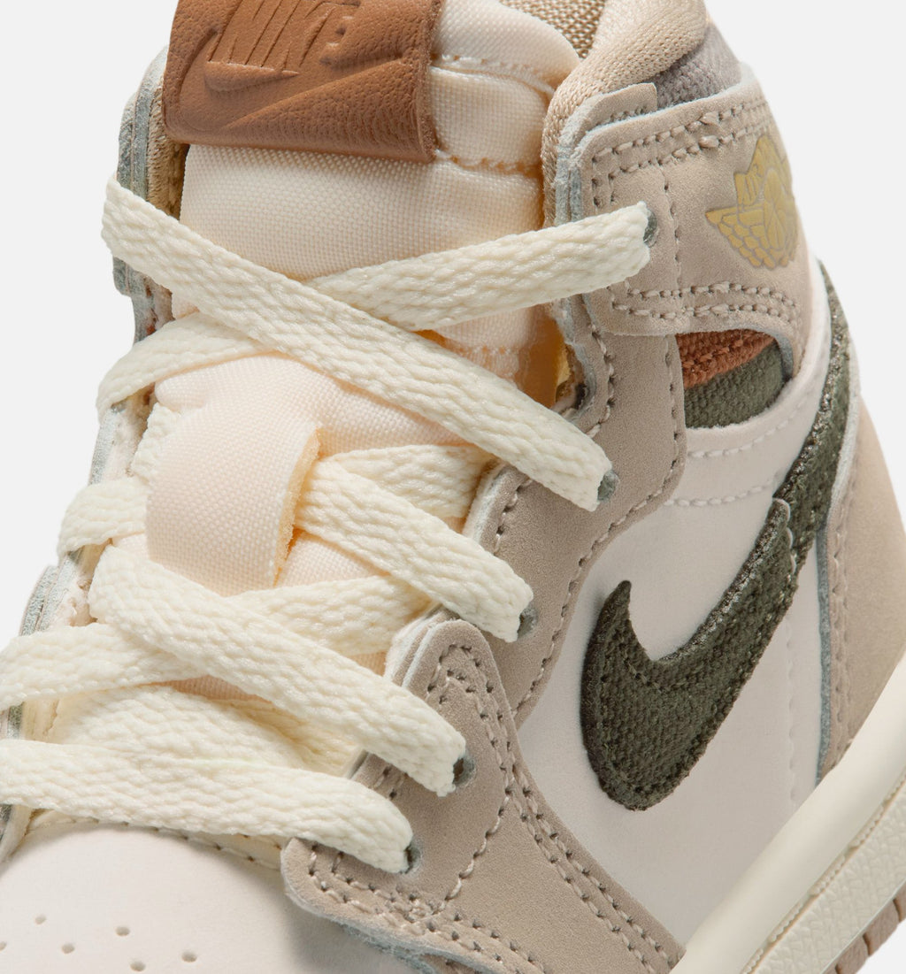 Air Jordan 1 Retro High OG Infant/Toddler - Khaki/Sail/Coconut Milk/Cargo Khaki