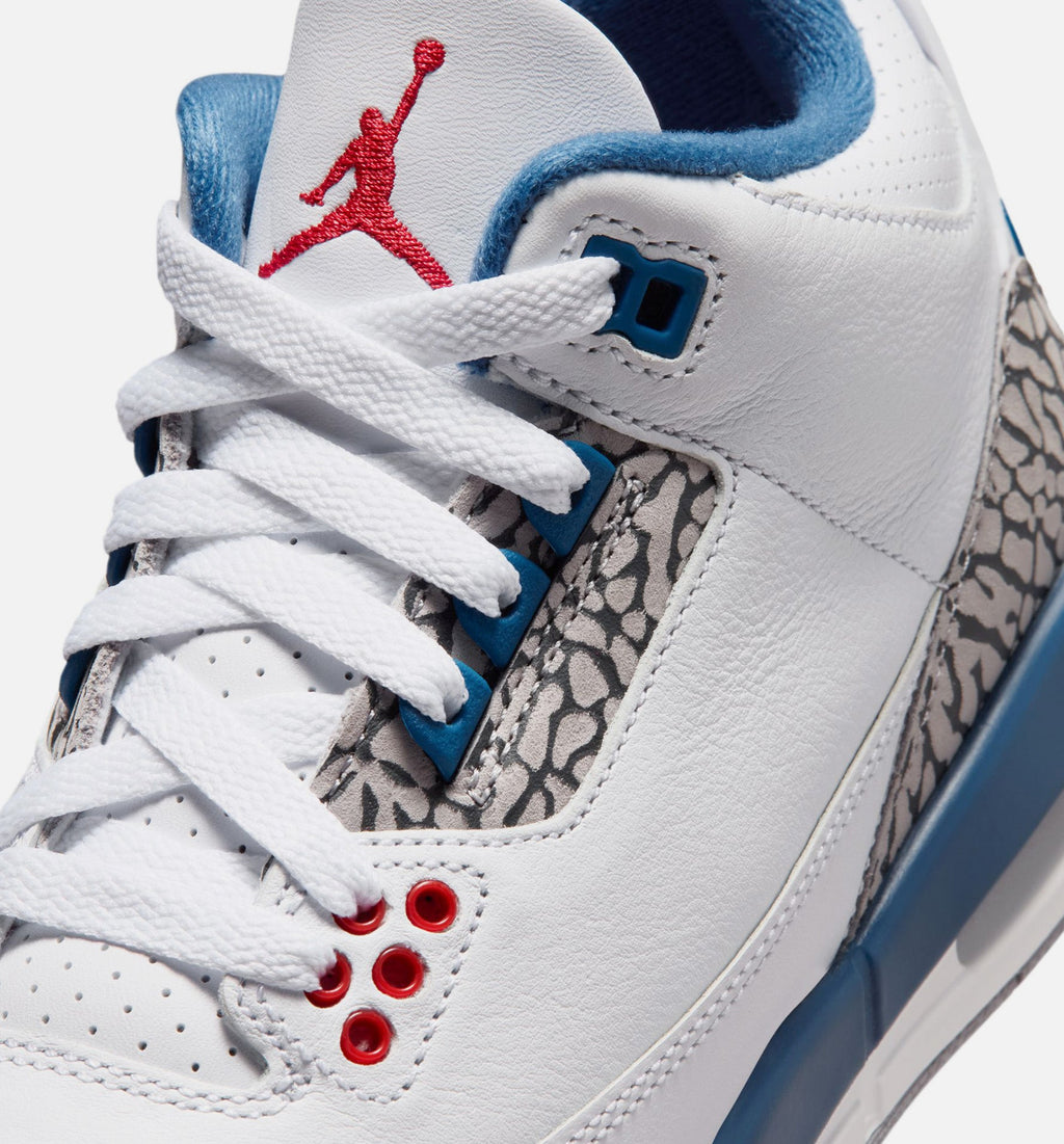 Air Jordan 3 Retro OG True Blue Grade School - White/Fire Red/True Blue