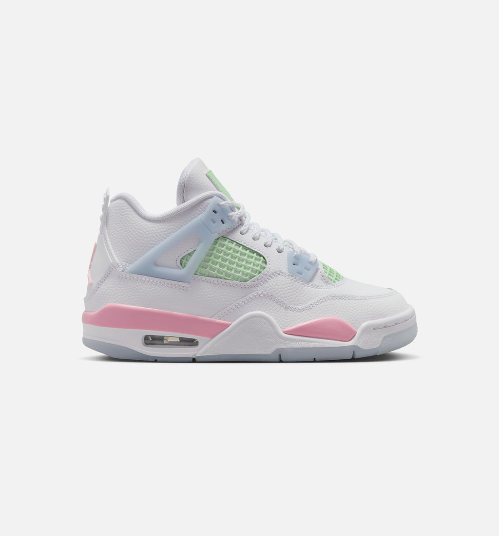 Air Jordan 4 Retro Medium Soft Pink Grade School - White/Medium Soft Pink/Half Blue