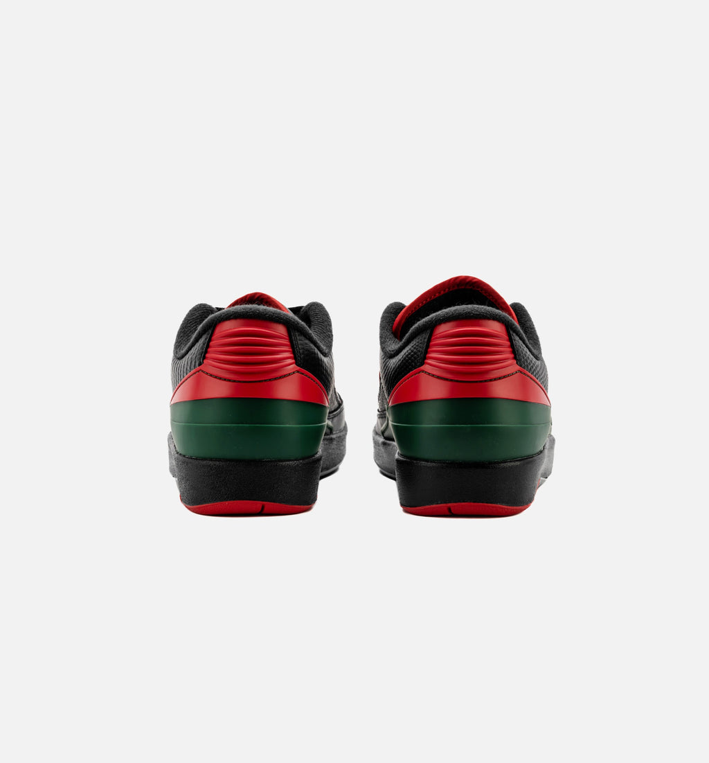 Air Jordan 2 Retro Low Christmas Grade School - Black/Fire Red/Cement Grey